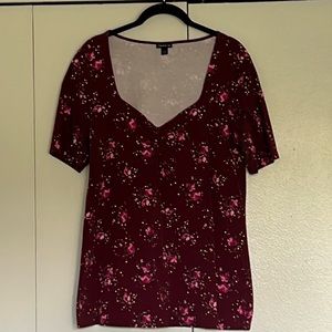 Maroon and flowers too - torrid size 1